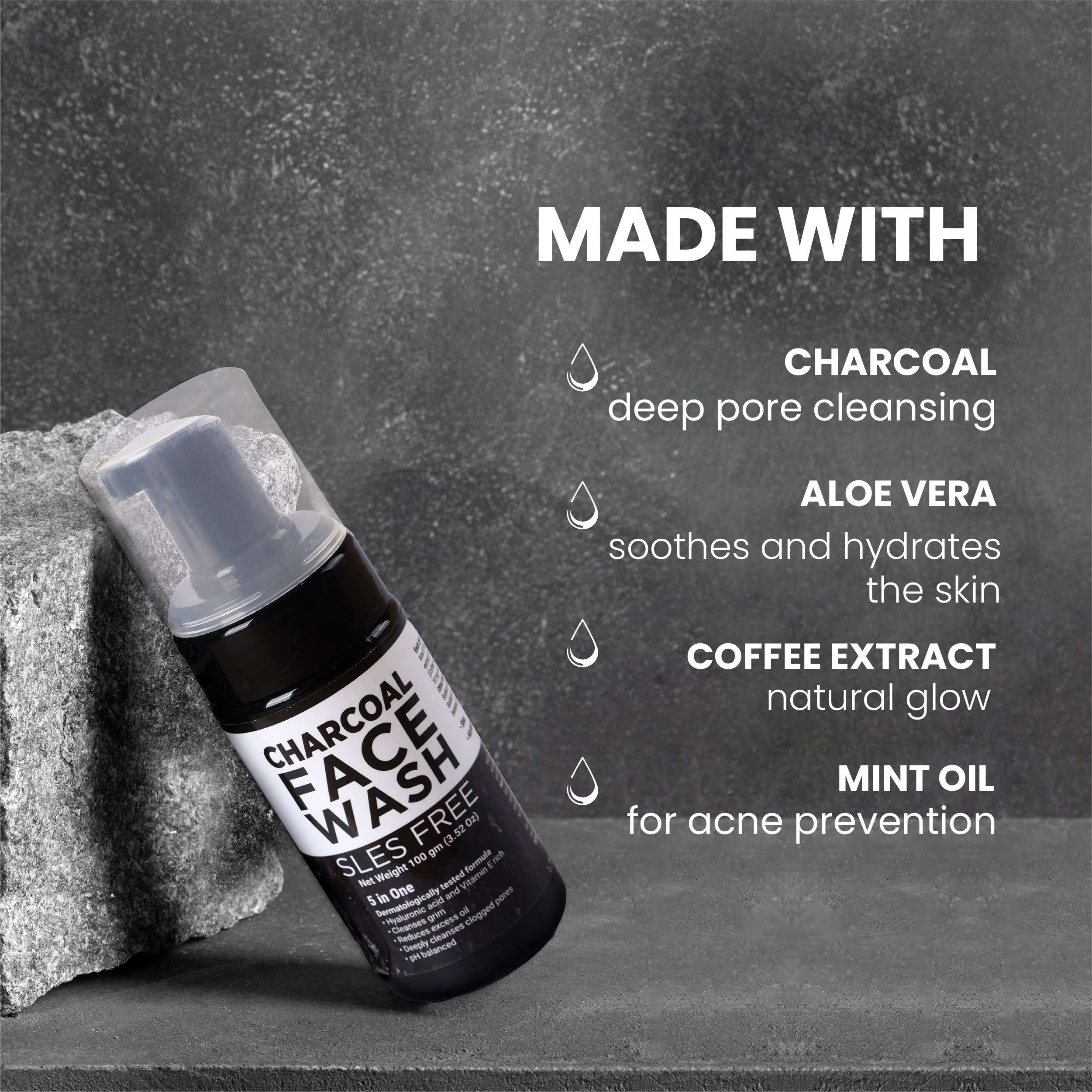 Charcoal Foaming Face Wash For Skin