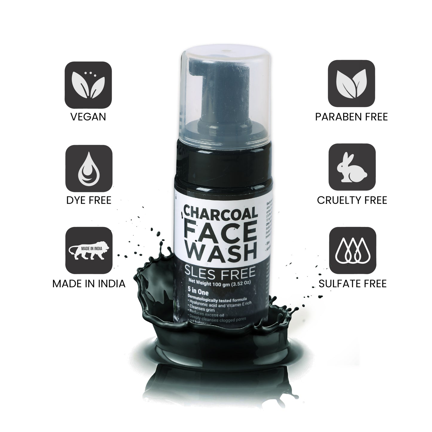 BF Professionals Charcoal Foaming Face Wash | 100ml