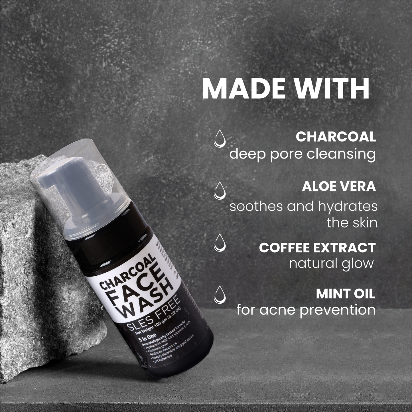 BF Professionals Charcoal Foaming Face Wash | 100ml